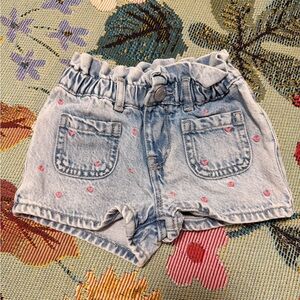 GAP Blue Denim Shorts with Pink Accents